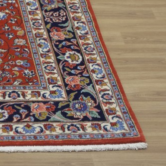 100% Wool Red Persian Sarouk Rug SAR096000 200x195 Handknotted in Iran with a 16mm pile Image 2