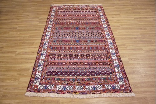 100% Wool Brown Persian Sirjan Kelim PSK019000 2.27 x 1.24 Handknotted in Iran with a 3mm pile