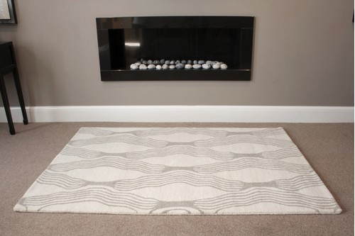 100% WOOL Cream Moroccan Style Tribal Rug Handmade in India with a pile