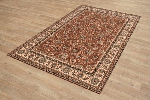 100% Wool Rust Kashmir Woven Rug Design Machine Woven T5 Grade in Belgium with a 10mm pile