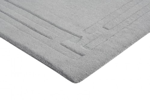 100% Wool Grey HHL012 Lippa Plain Carved Indian Rug Design Handtufted in India with a 13mm pile