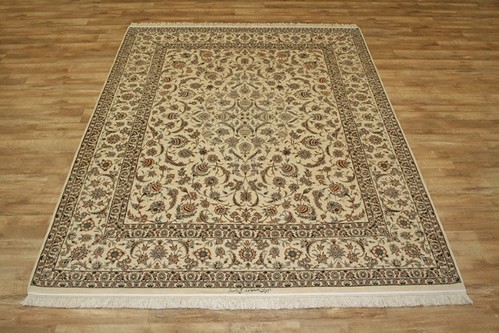 100% Wool Cream Persian Ipsphan Rug QIS025000 318 x 248 Handknotted in Iran with a 10mm pile