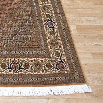 100% Wool Peach Persian Mahi Tabriz Rug PMT019078 2.05 x 1.55 Handknotted in Iran with a 12mm pile Image 2