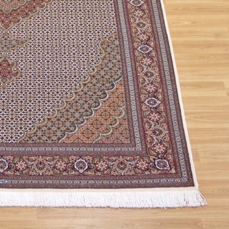 100% Wool Cream Persian Mahi Tabriz Rug PMT022082 2.82 x 1.70 Handknotted in Iran with a 12mm pile Image 2