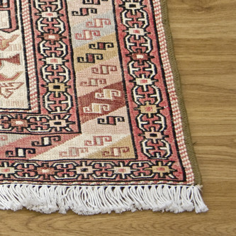 100% Wool Cream Persian Souzami Kelim Rug PSO004000 .54 x .58 Handknotted in Iran with a 6mm pile Image 2