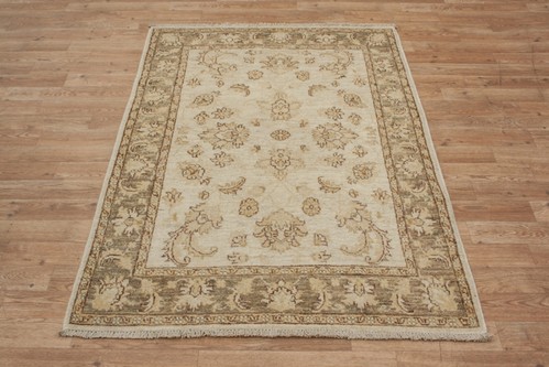 100% Wool Cream Afghan Veg Dye Rug AVE013090 148 x 100 Handknotted in Afghanistan with a 6mm pile