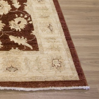 100% Wool Rust Afghan Veg Dye Rug AVE019074 196x153 Handknotted in Afghanistan with a 6mm pile Image 2