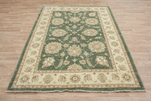 100% Wool Cream coloured Afghan Veg Dye Rug AVE019091 208x156 Handknotted in Afghanistan with a 6mm pile