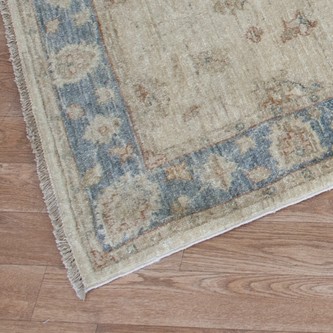 100% Wool Cream Afghan Veg Dye Rug AVE048084 341 x 82 Handknotted in Afghanistan with a 6mm pile Image 2