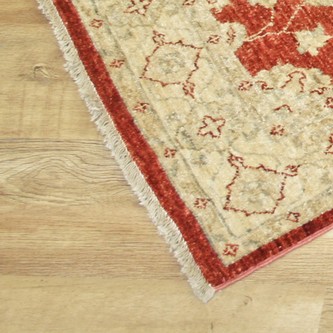 100% Wool Red Afghan Veg Dye Rug AVE049070 3.54 x .92 Handknotted in Afghanistan with a 6mm pile Image 2
