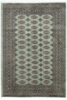 100% Wool Green Fine Pakistan Bokhara Rug Design Handknotted in Pakistan with a 10mm pile Image 2