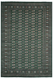 100% Wool Green Fine Pakistan Bokhara Rug Design Handknotted in Pakistan with a 10mm pile Image 2
