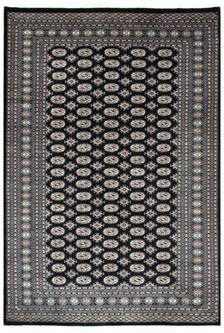 100% Wool Black Fine Pakistan Bokhara Rug Design Handknotted in Pakistan with a 10mm pile Image 2