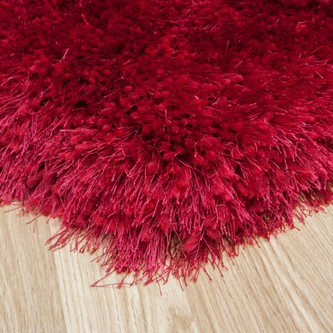 100% Polyester Red Shaggy Rug Design Handmade in China with a 45mm pile Image 2