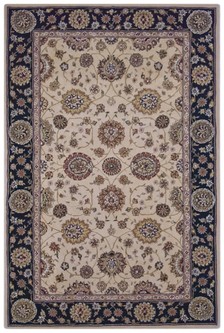 95% Wool / 5% Silk Cream Royal Yelmi Rug Design Handtufted in China with a 12mm pile