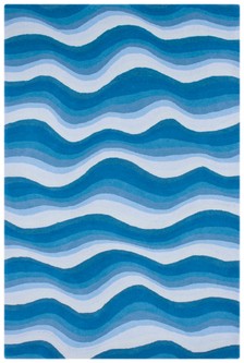 100% Wool Blue Ella Claire Vibrance Indian Rug Handmade in India with a 18mm pile Image 2