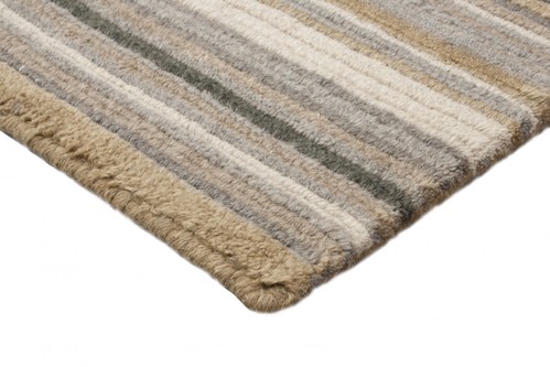 100% Wool Multi Ella Claire Stripes Handknotted in India with a 15mm pile Image 4