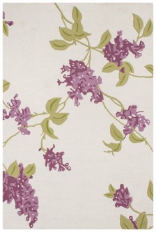 100% Wool Cream Ella Claire Exclusive Indian Rug Handmade in India with a 18mm pile Image 2