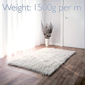 100% Wool Cream Flokati Luxury Super Rug Handknotted in Greece with a 25mm pile