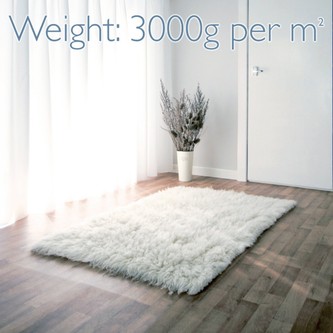 100% Wool Cream Flokati Premium Rug Handknotted in Greece with a 45mm pile