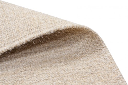 Wool woven onto Cotton Gold Indian Dhurrie Rug Handmade in India with a 5mm pile Image 4