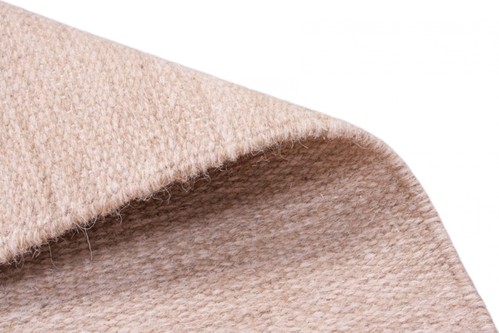 Wool woven onto Cotton Brown Indian Dhurrie Rug Handmade in India with a 5mm pile Image 4