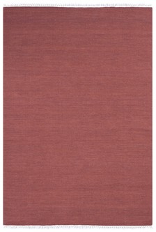 Wool woven onto Cotton Rust Indian Dhurrie Rug Handmade in India with a 5mm pile Image 2