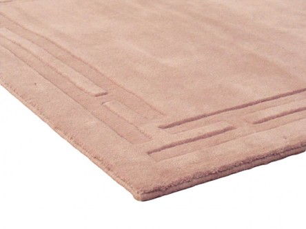 100% Wool Peach Lippa Plain Carved Indian Rug Design Handtufted in India with a 13mm pile Image 3