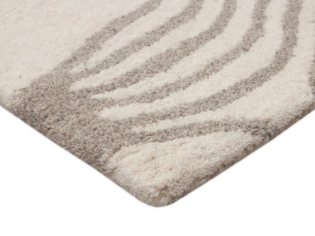 100% WOOL Cream Moroccan Style Tribal Rug Handmade in India with a pile Image 3