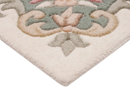 100% Wool Cream Emperor Indian Rug Design HPR001 newspaper offer Handmade in India with a 15mm pile Image 2