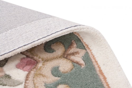 100% Wool Cream Emperor Indian Rug Design HPR001 newspaper offer Handmade in India with a 15mm pile Image 3