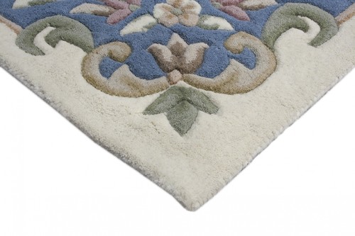 100% Wool Cream Emperor Indian Rug Design HPR009 newspaper offer Handmade in India with a 15mm pile Image 2