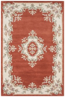 100% Wool Rust Emperor Indian Rug Design HPR012 newspaper offer Handmade in India with a 15mm pile