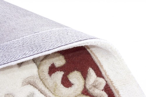 100% Wool Cream Emperor Indian Rug Design HPR015 newspaper offer Handmade in India with a 15mm pile Image 3