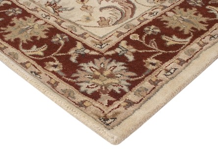 100% Wool Cream Indo Keshan Rug Design Handmade in India with a 15mm pile Image 3