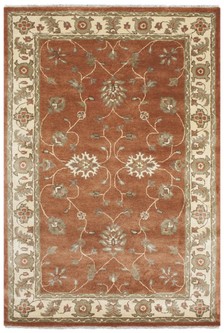 100% Wool Rust Indian Ziegler Rug Design Handmade in India with a 18mm pile Image 2