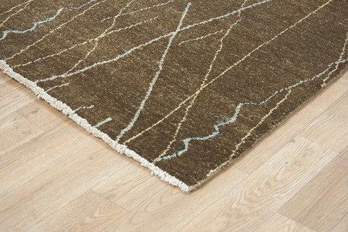 100% Twisted Argentine Wool Brown Mystic Modern Indian Rug Design 3.66 x 2.74 Handknotted in India with a 12mm pile Image 4