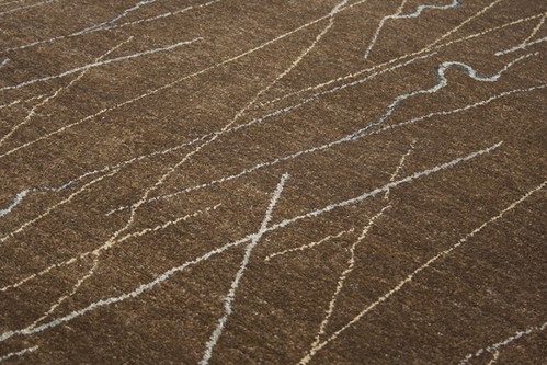 100% Twisted Argentine Wool Brown Mystic Modern Indian Rug Design 3.66 x 2.74 Handknotted in India with a 12mm pile Image 3
