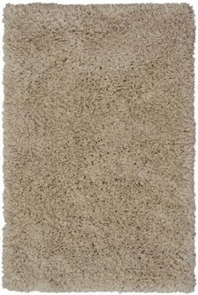 100% Wool Beige Lippa Handmade Woollen Shaggy Rug Handwoven in India with a 40mm pile Image 3