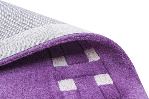 100% Wool Purple Indian Mahal Basket Weave Design Handmade in India with a 18mm pile Image 4