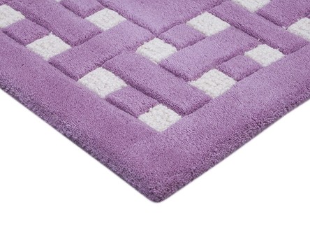 100% Wool Purple Indian Mahal Basket Weave Design Handmade in India with a 18mm pile Image 4