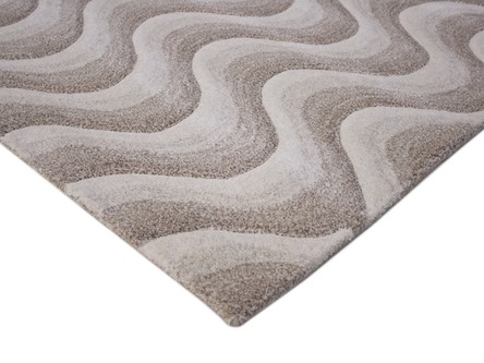 100% Wool Cream Laura Jade Indian Rug Design Handtufted in India with a 30mm pile Image 3