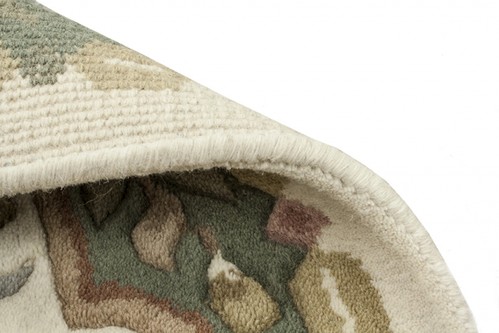 100% Wool Cream Mahal Indian Rug Design Handknotted in India with a 20 mm pile Image 4