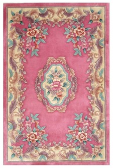 100% Wool Rose Handmade Chinese Rug Design in China with a 18mm pile