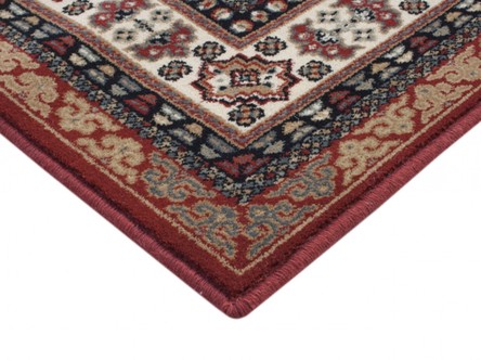 100% Wool Red Mohatta Woven Rug Machine Woven in Moldova with a 10mm pile Image 3