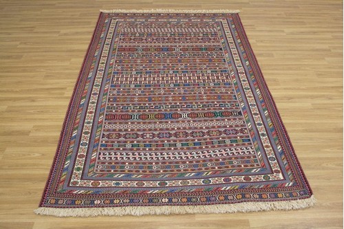 100% Wool Brown Persian Sirjan Kelim PSK019000 2.30 x 1.36 Handknotted in Iran with a 3mm pile