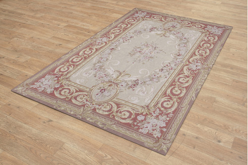 100% Wool Gold Aubusson Rugs and Carpets Handmade in China with a 5mm pile