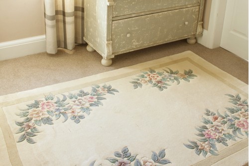 100% Wool Cream Premier Superwashed Chinese Rug Design Handknotted in China with a 25mm pile