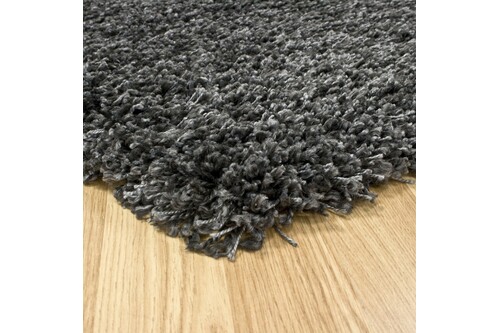 100% Polypropylene Grey Lippa Polypropylene Shaggy Rug Machine Made in Belgium with a 40mm pile Image 2